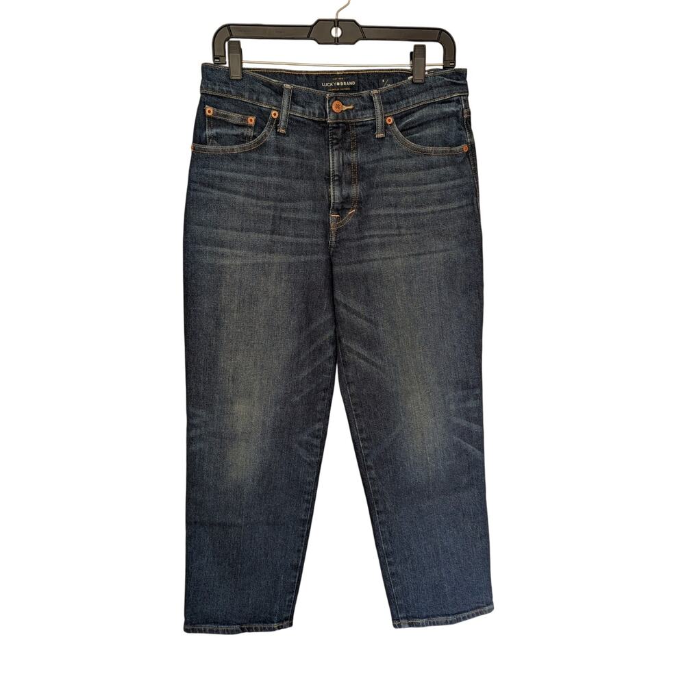 Lucky Brand Women Jeans, Dark Wash Mid Rise Authentic Straight Crop Jeans, 8/29